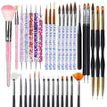 Artdone 35pcs Nail Art Pens brushes,Nail Art Tool Set,Nail Dotting Tools,Nail Dust Brush,Striping Nail Art Brushes for Long Lines,Nail Drawing Pen For Nail Design - color: 35pcs