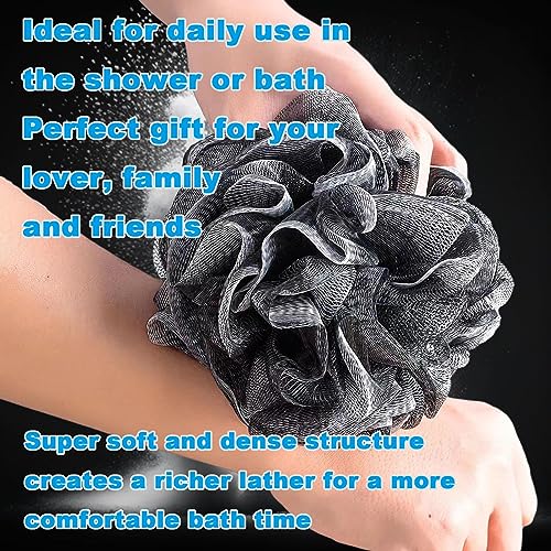 Black Bath Shower Loofah Exfoliating Body Back Scrubber Sponge for Women Men 60g (1 Pack) - style: Style 8