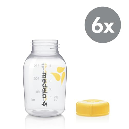 Medela Breast Milk Collection and Storage Bottles with Solid Lids - 6pk/5oz-150mL Breastmilk Container, Compatible Breast Pumps and Made Without BPA - size: 6 Count (Pack of 1), style: Storage Bottles