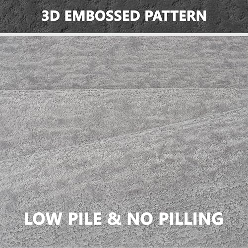 Grey Bathroom Rugs Non Slip Washable Quick Dry Ultra Thin Bath Mat Bathroom Rugs Fit Under Door Low Profile Bath Mat, 17" × 32" - color: Grey, size: Medium(17"x 32")