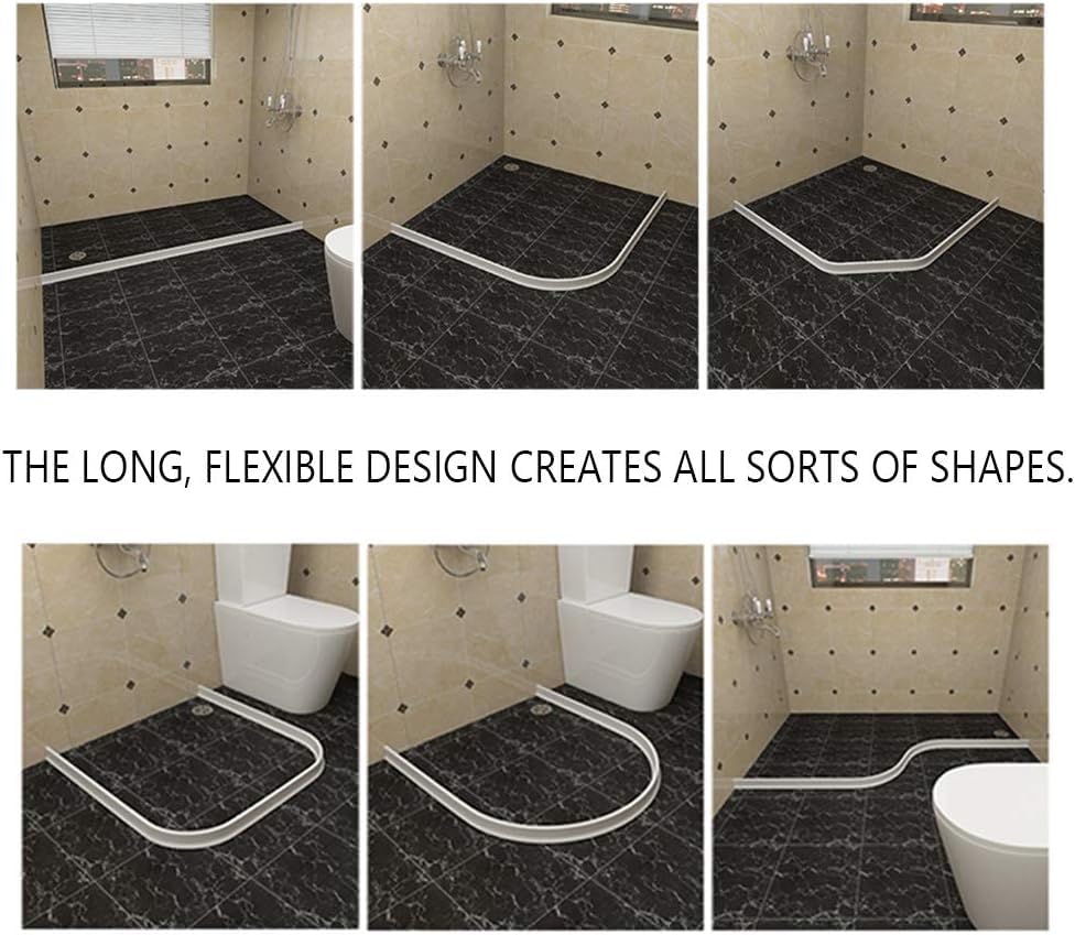Duzzy 118 Inch Collapsible Shower Threshold Water Dam, Ideal for Wheelchair Accessible, Suitable for Accessibility ADA Handicap Showers - color: Gray, size: 118 Inch