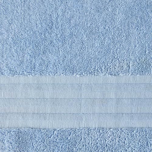 Martha Stewart - Bath Towels, Soft & Absorbent 100% Cotton Towels, Plush 700 GSM, 6-Piece Bathroom Towel Set with Textured Dobby Weave (Skyland Manor Blue) - color: Skyland Manor Blue