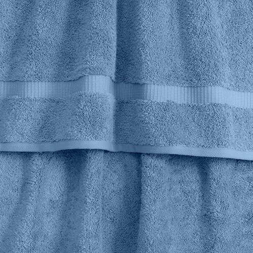 SALBAKOS 100% Turkish Cotton 6-Piece Towel Set | Premium Quality Hotel & Spa Collection | Ultra Soft, Super Absorbent 2 Washcloth, 2 Hand, 2 Bath Towels Sets | Made in Turkey (Blue, 6 Piece Towel Set) - color: Blue, size: 6 Piece Towel Set
