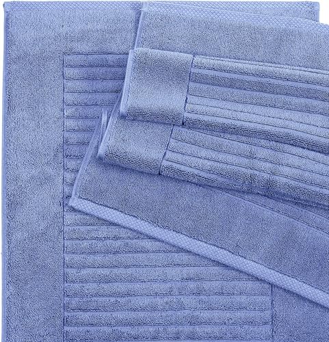 Classic Turkish Towels CTT - 2 Piece Bathroom Rugs Set, 100% Cotton Bath Mats, Comfy & Highly Absorbent Bathroom Floor Mats, Machine Washable | 20"x32" (Royal Blue) - color: Royal Blue