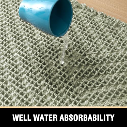 H.VERSAILTEX Waffle Bath Mat Super Absorbent Boho Bath Mat Non Slip Bath Rugs for Bathroom Floor Machine Washable Dry Fast Bathroom Rugs with Tassels (20 x 32 Plus 17 x 24 Inches, Sage) - color: Sage, size: 20" x 32" Plus 17" x 24"