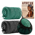 2 Pack African Net Sponge Exfoliating Body Scrubber Bath Sponge for Daily Use (Black+Dark Green) - color: Black+dark Green
