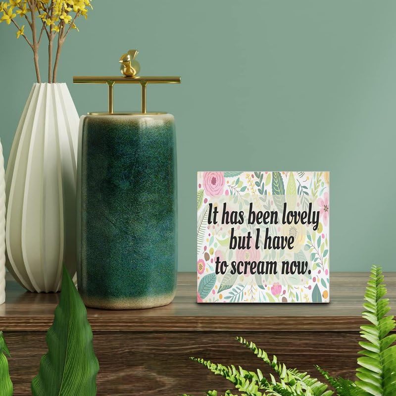 Decorative Sign Of Inspirational Quotes - Live Life In Full Bloom Wooden Box Sign 5"" X 5"" For Home, Farmhouse, Office, Kitchen, Bathroom Decor