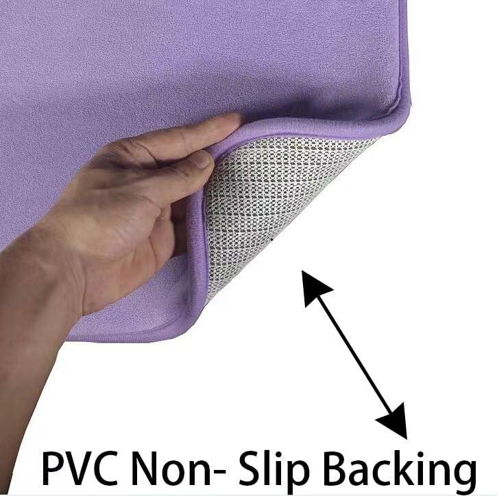 Madeals Memory Foam Bathroom Toilet Rug Set 4 Piece with Toilet Lid Cover and Tank Covers Teal Lavender - color: Lavender