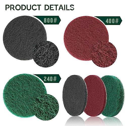 Power Scrub Pads Drill Attachment, GOH DODD 15 Pieces 5 Inch Headlight Restoration Kit Cleaning Kit Scouring Pads with Baker and Universal Shaft for Kitchen, Bathroom, Grout, Carpet, Tub, Grill, Tile - size: 5 Inch 15 Pieces