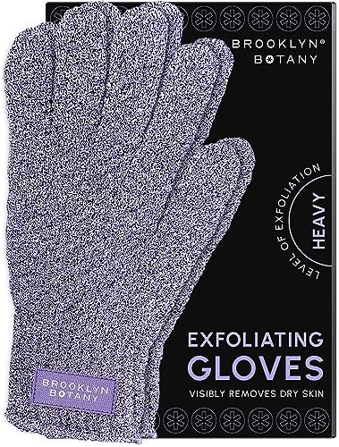 Brooklyn Botany Exfoliating Gloves for Bath and Shower – Heavy Duty Exfoliating Body Scrubber for Massage and Dead Skin Remover for Body – 1 Pair - style: 1 Pair Gloves