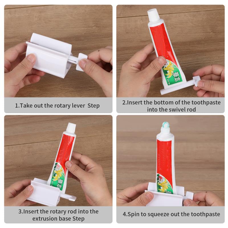 LONGFITE Toothpaste Squeezer Roller and Dispenser Large Stand Holder Multipurpose for Tube Items, 2 Pack