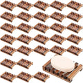 Skylety 50 Pieces Wooden Shower Soap Dish Bulk Soap Holder Savers Draining Tray Case Stand for Bathroom Kitchen Travel Sponge Shampoo Sink, 4.5 x 3.1 x 0.9 Inches (Brown Color) - color: Brown Color