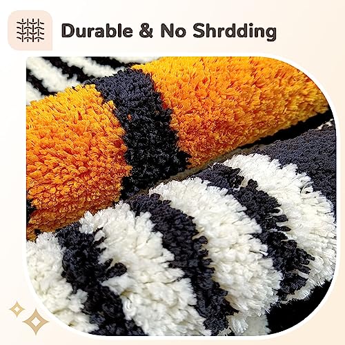 Boho Bathroom Rugs Cute Bohemian Bath Rug Non-Slip Microfiber Abstract Bath Mat for Bedroom Small Carpet Farmhouse Decor Soft Funny Black Washable Rugs for Kitchen Entryway/Washbainy/Shower 16x24 inch - color: Black, size: 1'4" x 2' (Rectangular)