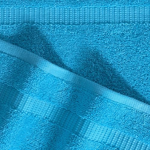 SALBAKOS 100% Turkish Cotton Washcloth Set of 12, 13x13 inch | Premium Quality | Hotel & Spa Collection | Ultra Soft, Super Absorbent, Wash Cloth Towels | Made in Turkey (Aqua, 12 Washcloths) - color: Aqua, size: 12 Washcloths
