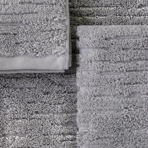 SKL Home CloudSoft Cotton Luxury Hand Towel 2pc Set for Bath/Kitchen/Bar & Gift, Gray - color: Gray, style: Hand Towels (Set of 2)