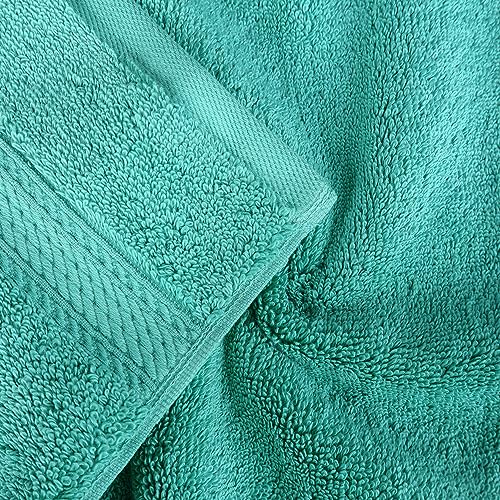 BLUENILEMILLS BNM Madeline Egyptian Cotton Heavyweight Towels, Ideal for Shower, Spa, Hotel, 800 GSM, Face/Washcloths, Hand Towels, Bath Towels, Highly-Absorbent, Luxury, 9 Piece Towel Set, Turquoise - color: Turquoise, size: 9-Piece Towel Set