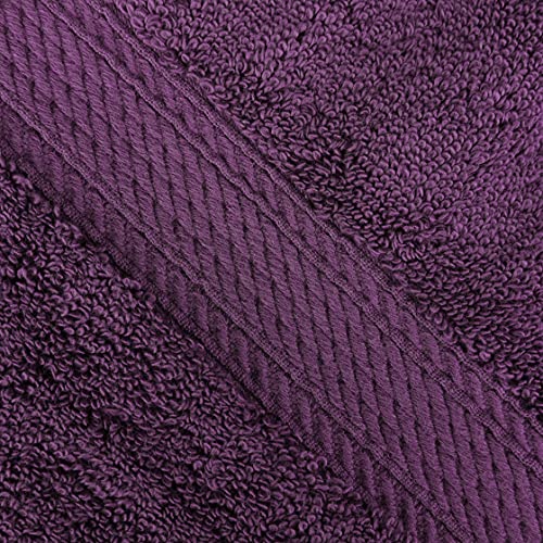 BLUENILEMILLS BNM Madeline Egyptian Cotton Heavyweight Towels, Ideal for Shower, Spa, Hotel, 800 GSM, Face/Washcloths, Hand Towels, Bath Towels, Highly-Absorbent, Luxury, 9 Piece Towel Set, Plum - color: Plum, size: 9-Piece Towel Set