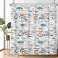 Fabric Shower Curtain with Hooks, Waterproof & Washable & Polyester, Fun Colorful Ocean Swiming Fish Shower Curtains for Bathroom, Funny Nautical Coastal Sea Bathroom Curtain, House Gift, 71x74 Inch - color: Multicolor Fish