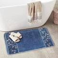 Zahari Home Capri Bathroom Rug Luxury Bath Rug Washable Beautiful Shower Mat Unique Design Stylish Non Slip Shower Mat Royal Blue Bath Rug Bath Shower Tub Decor - color: Capri, style: Bath Rug
