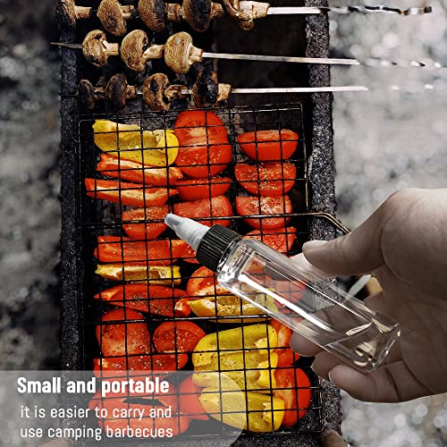LELE LIFE 8Pcs Small Oil Dispenser Bottle for Camping, 3.4oz Leak-Proof Squeeze Condiment Bottle with Twist Top Cap, Liquid Condiment Container Dispensing Bottles for Oil Soy Sauce Vinegar - color: 8Pcs