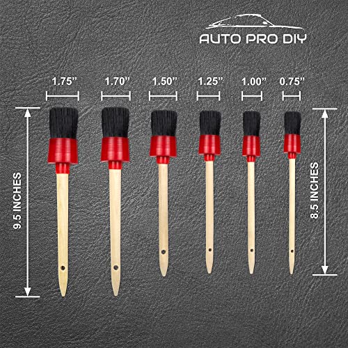 11 Piece Car Detailing Kit Set - Car Wheels, Exterior, Interior Cleaning Detail Supplies - Boars Hair, Stainless Steel Wire, Duster Brushes