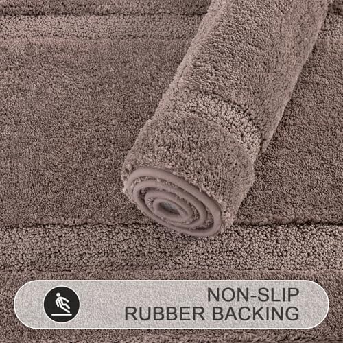 SHACOS Microfiber Bathroom Rugs Set of 3 with Toilet Lid Cover Non Slip | Washable Bath Mat Absorbent Bathroom Carpet 16"x24"+U Shape Toilet Rug 20"x24"+Toilet Lid Cover 19"x21", Coffee - color: Coffee, size: 16"x24"+U-Shape 20"x24"+Lid Cover 19"x21"