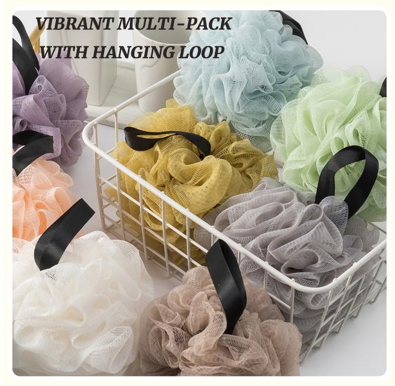 Loofah Sponges for Shower,Exfoliating Cleaning Bath Loofa Body Scrubber Balls for Women Men Washing(1 pcs, Blue) - color: Blue, size: 1 Count (Pack of 1)