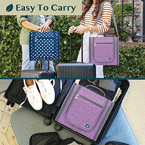 PAVILIA Extra Large Toiletry Bag Travel Bag for Women Men, Hanging Cosmetic Organizer, Water Resistant Makeup Bag for Accessories Toiletries, Travel Essentials Kit (Purple) - color: Purple, size: Extra Large (12x6x12.5)
