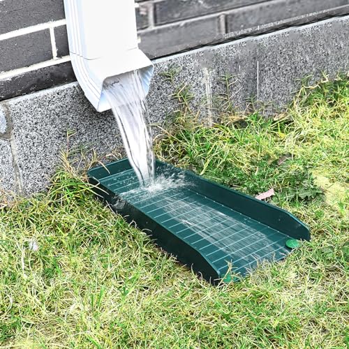 Rain-Gutter Downspout Splash Block - Gutter Downspout Extensions for Rainwater Drainage, Lader Downwards Design, 16" Fixable Downspout Extender with 8 Fixing PP Nails (4, Green) - color: Green, size: 4Pack