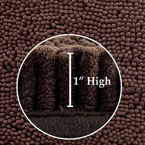 Bathroom Rugs Sets 4 Piece, Extra Soft Absorbent Chenille Bath Rugs, Non Slip Rubber Backing Machine Washable Quick Dry Bath Mats for Bathroom Floor, Tub, Shower, Home Decor Accessories, Brown - color: Dark Brown