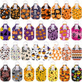 Duufin 60 Pcs Halloween Hand Sanitizer Holder Keychain Empty Bottle Bulk | Including 30 Pcs Hand Sanitizer Keychain Holder and 30 Pcs Refillable Empty Travel Bottles, Halloween Style - color: Halloween Style