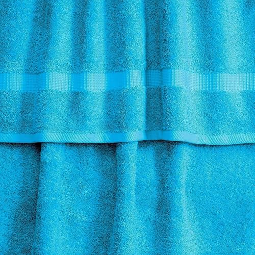 SALBAKOS 100% Turkish Cotton Hand Towel Set of 6 16x30 inch | Heirloom Quality | Hotel & Spa Collection | Ultra Soft, Super Absorbent, Long Lasting Hand Towels | Made in Turkey (Aqua, 6 Hand Towels) - color: Aqua, size: 6 Hand Towels