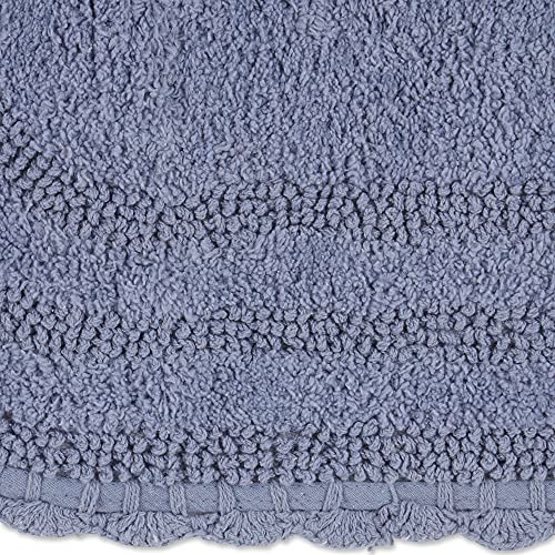 DII Crochet Collection Reversible Bath Mat, Large Oval, 21x34, Stonewash Blue - color: Stonewash Blue, size: 1'9" x 2'10" (Oval)