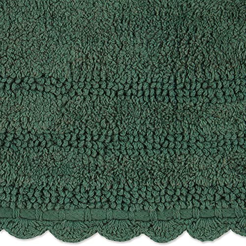 DII Crochet Collection Reversible Bath Mat, Large Oval, 21x34, Dark Green - color: Dark Green, size: 1'9" x 2'10" (Oval)