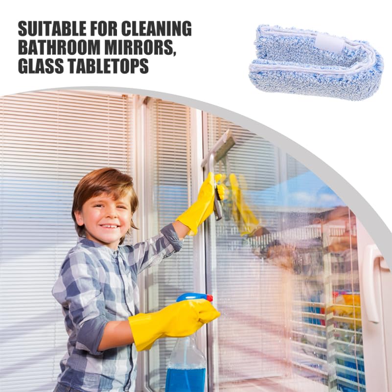 Ipetboom Replacement Window Scrubber Pads 4 Pack Reusable Microfiber Window Cleaner Refills for Bathroom Mirrors Tabletops Glass Cleaning 14.17 X 2.75 X 1.57 in