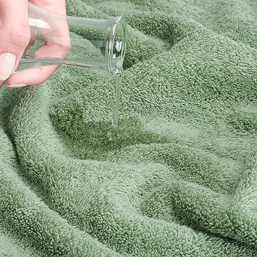 Cotton Paradise Towel Set of 6, 2 Bath Towels, 2 Hand Towels and 2 Washcloths Towels for Bathroom Sets, Green - color: Sage Green, size: 6 PC SET (27x54" + 16x28" + 13x13")