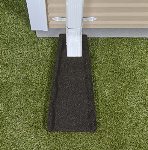 Rubberific Premium Rubber Downspout Splash Block Rain Guard Stone Textured Drain Extender (Black) - color: Black