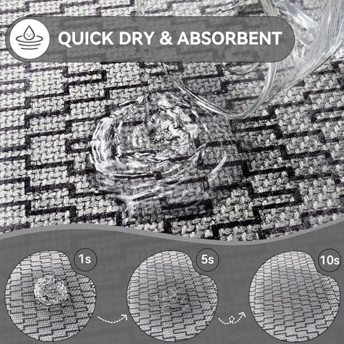 YDKGL Bathroom Runner Rug, Thin Bath Mat Bathroom Rugs Non Slip Washable, Rubber Backing Quick Dry for Floor, Tub and Shower, Grey 17x47 - color: Bl- Grey, size: 17"x 47"