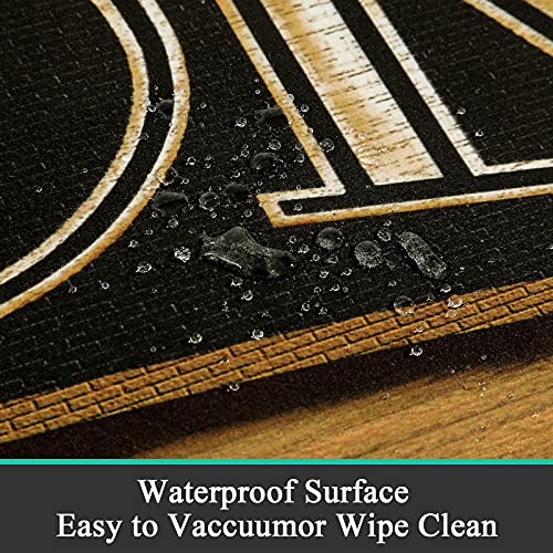 Pauwer Laundry Room Rug Runner 20"x48" Waterproof Rubber Laundry Mat Non Slip Kitchen Mats for Floor Washable Floor Mat Runner Rug for Farmhouse Mudroom Washroom Bathroom Decor - color: Laundry Brown, size: 1'8" x 4'