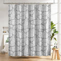 AmazerBath Black and White Shower Curtain, Bathroom Shower Curtain with 12 Shower Curtain Hooks, Rustic Fabric Black and White Shower Curtain Set, 72x72 Inches - color: B- Black and White Patterns+12 Metal Hooks, size: 72"W x 72"L (Pack of 1)
