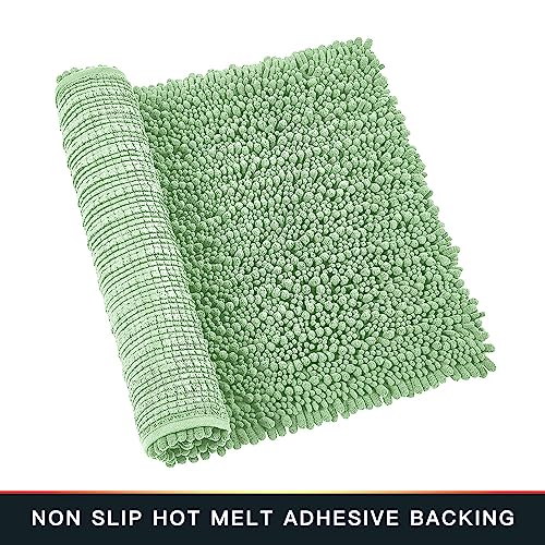 Walensee Bathroom Rug Non Slip Bath Mat (32x20 Sage Green) Water Absorbent Super Soft Shaggy Chenille Machine Washable Dry Extra Thick Perfect Absorbant Best Large Plush Carpet for Shower Floor - color: Sage Green, size: 32"x20"