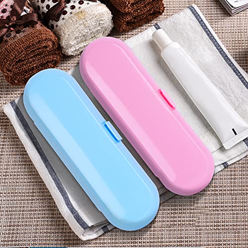Fowecelt 2 Pack Electric Toothbrush Travel Case for Oral-B Pro and Other Electric Toothbrush, Portable Travel Toothbrush Holder(Blue & Pink) - color: Blue & Pink