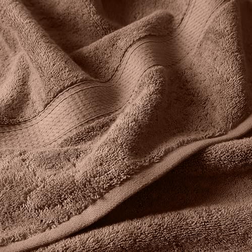 SUPERIOR Egyptian Cotton Ultra Plush & Absorbent, 6 Piece Set, Chocolate | Quick Dry, Soft Luxury Towel Set, Bath Essentials, Guest Bath, Spa, 2 Bath, 2 Hand, 2 Face Towels, Madeline Towels - color: Chocolate, size: 6-Piece Towel Set