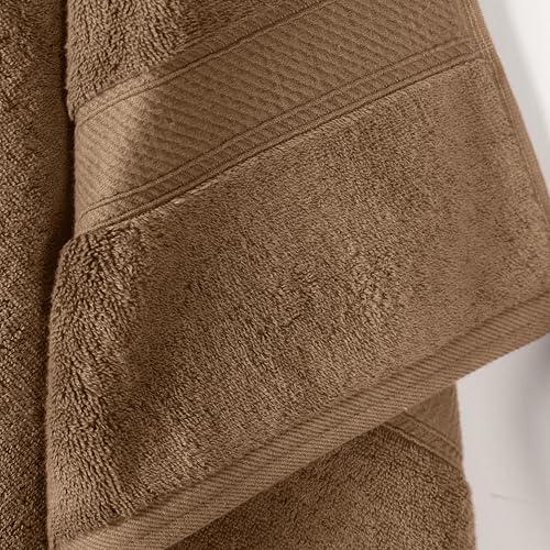 SUPERIOR Egyptian Cotton Plush & Absorbent, Bath Towel Set of 2, Latte | Quick Dry, Soft Luxury Towel Set, Bath Essentials for Bathroom, Guest Bath, Spa, 2 Piece Bath, Madeline Towels - color: Latte, size: ﻿Bath Towel 2-Pack