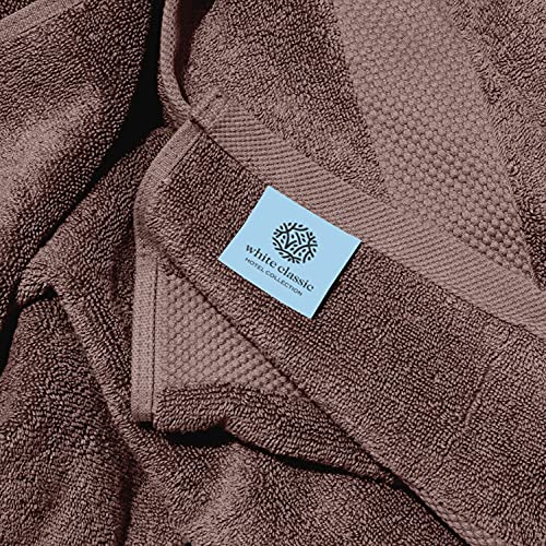 White Classic Luxury Bath Towels Set of 4 Large - 700 GSM Cotton Ultra Soft Bath Towels 27x54 | Highly Absorbent and Quick Dry | Hotel Towels for Bathroom Luxury, Plush Shower Towels, Brown - color: 19: Brown