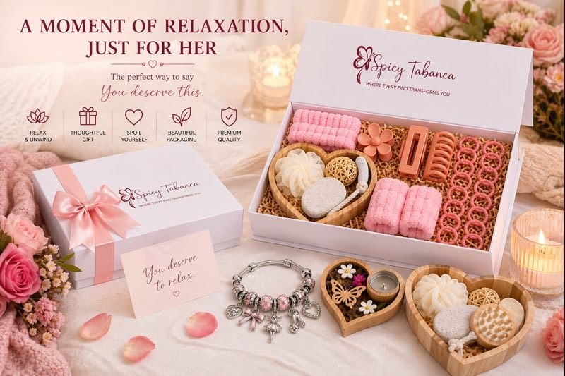 Ultimate 25‑Piece Spa Gift Set for Women – Luxury Self Care Bath Kit with Charm Bracelet, Relaxation Accessories & Premium Magnetic Gift Box – Perfect Birthday, Mother’s Day & Thank‑You Gift - size: Serenity Spa & Sparkle Essentials Box