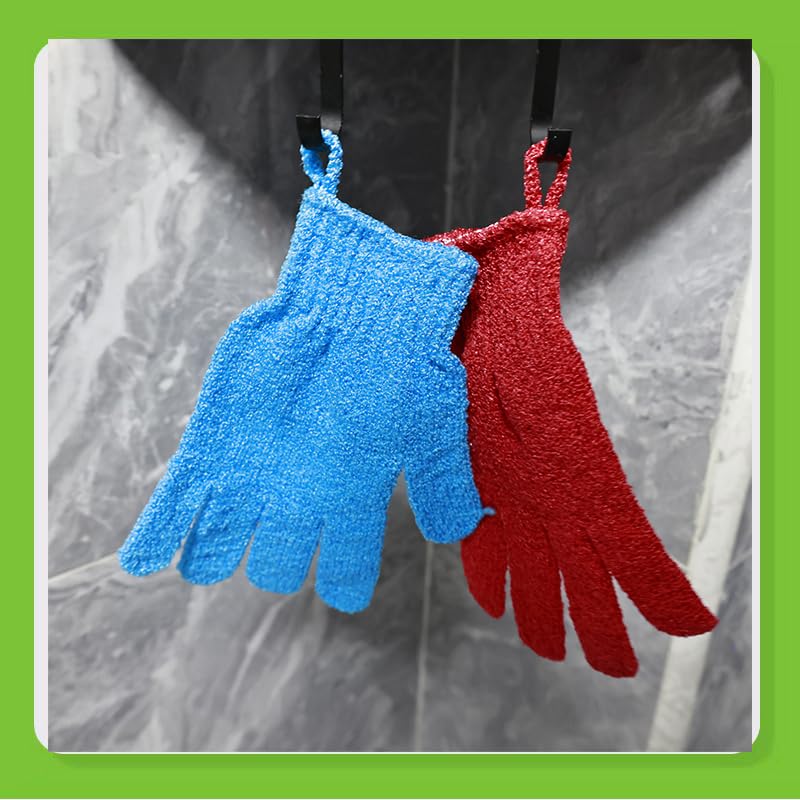 24 Pcs Exfoliating Bath Gloves Shower Gloves, 12 Colors Double Sided Exfoliating Gloves for Beauty Spa Massage Skin Shower Body Scrubber Bath Accessories, Made of Nylon