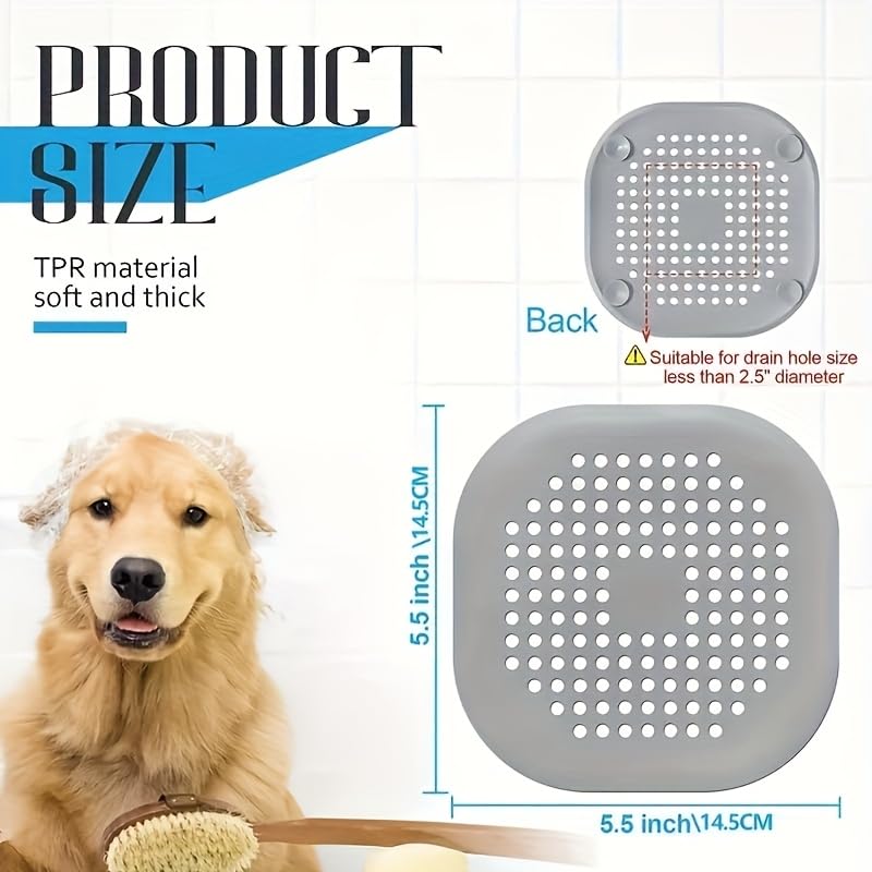 3Pack Silicone Drain Strainer Hair Catcher Bathroom Home Daily Use