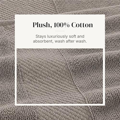 Modern Threads 600 GSM 6-Piece Towel Set with Filgree Jacquard Border Taupe - color: Brown, style: Jacquard Border