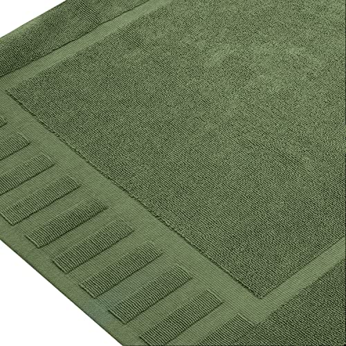 White Classic Luxury Bath Mat Floor Towel Set - Absorbent Cotton Hotel Spa Shower/Bathtub Mats [Not a Bathroom Rug] 22"x34" | 2 Pack | Forest Green - color: 11: Forest Green